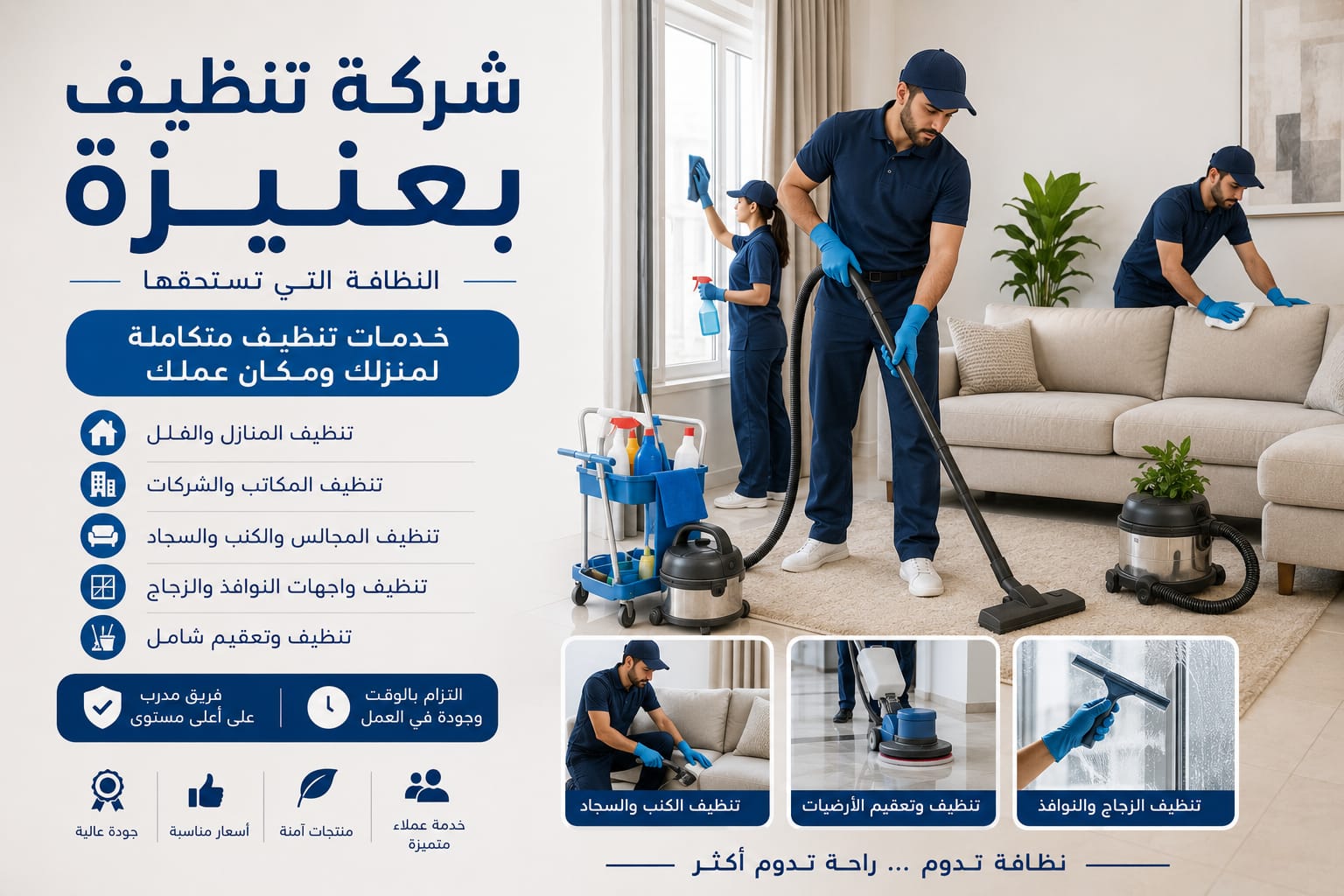 القصيم كلين لاعمال تنظيف التكييفات بجميع أنواعها. تنظيف المفروشات والكنب والمراتب. تنظيف السجاد والموكيت بأحدث المعدات. تعقيم وإزالة الأتربة والبكتيريا. تنظيف المنازل والفلل والشركات